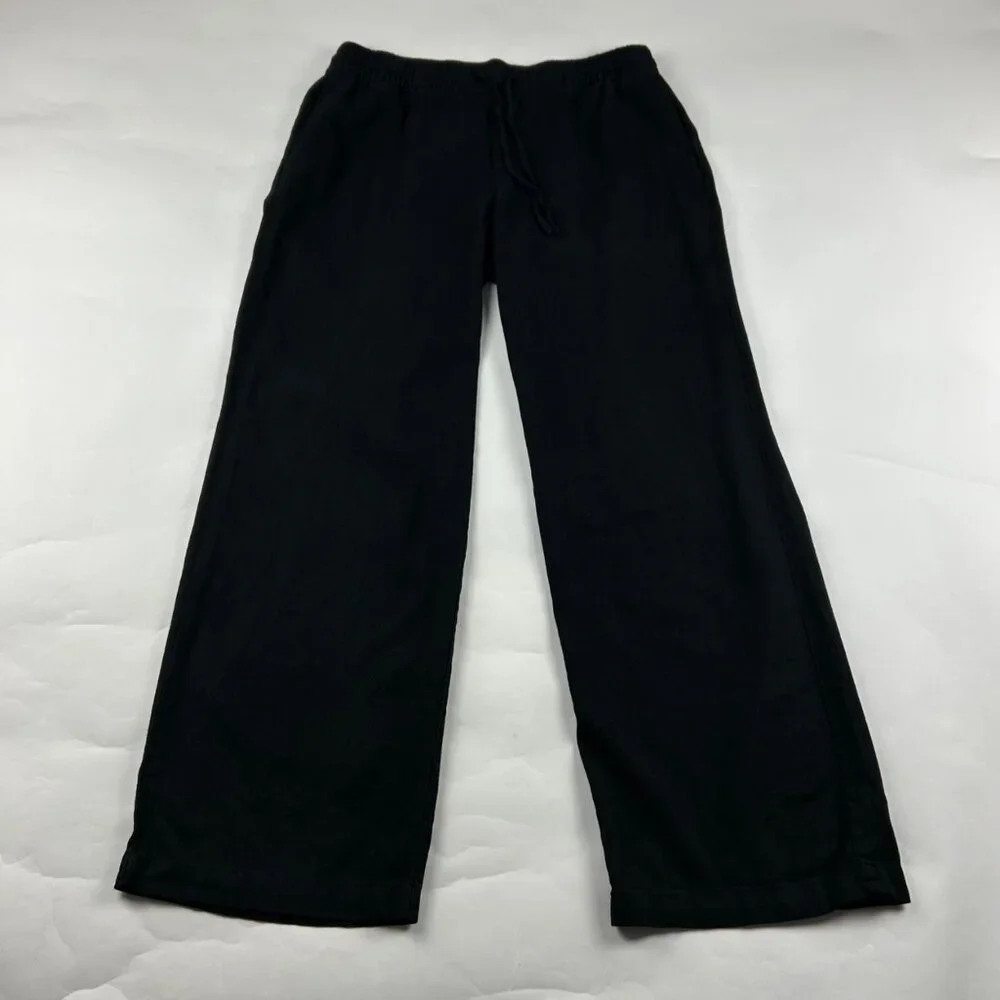 Old Navy Black Linen Blend Wide Leg Lounge Pant M - Picture 1 of 7